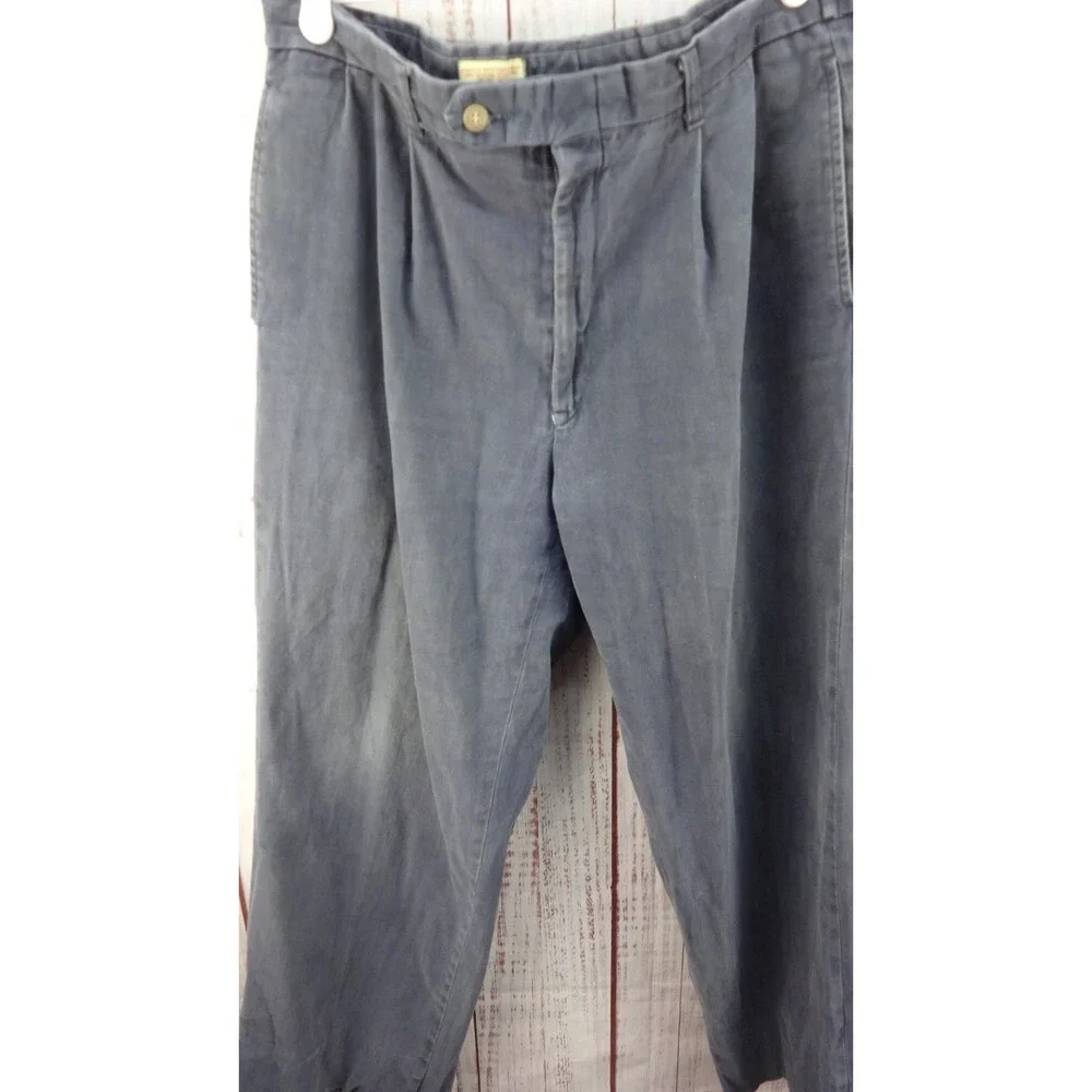 Berle Tailored Men’s Blue Dress Pants 36 X 26 Flat Front Preppy Business Faded